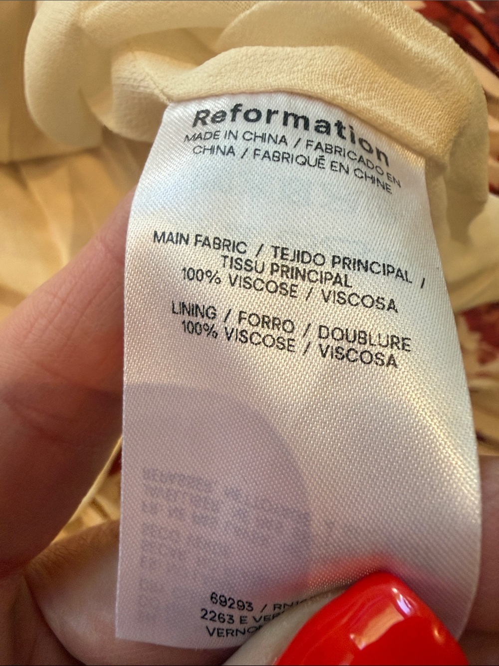 NWT Reformation Aiko in La belle Cream Maxi Dress with Red Floral Print - Picture 7 of 9